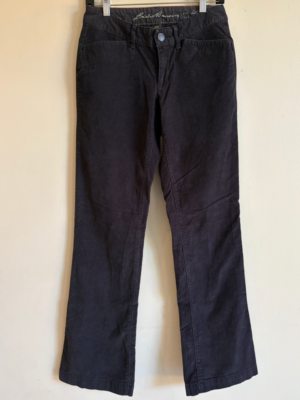 Eddie Bauer Curvy Black Corduroy Low Rise Trousers Size 2
